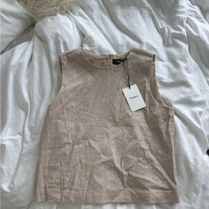 Theory Light Brown Sleeveless Blouse